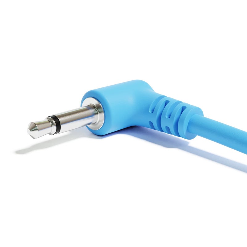 ExcelValley - Right Angle Mono Modular Patch Cables TS 3.5mm 1/8 inch Eurorack Synthesizer [6A-Pack | 45 cm - 17.72"] - Image 3